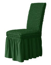 1PC Seersucker Chair Cover with Skirt Stretch Wedding Chairs Covers Dining Room Universal Size Seat Slipcovers for Banquet Party