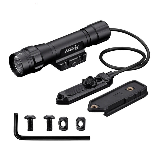 1200 Lumen Tactical Rechargeable LED Flashlight With Picatinny Mount