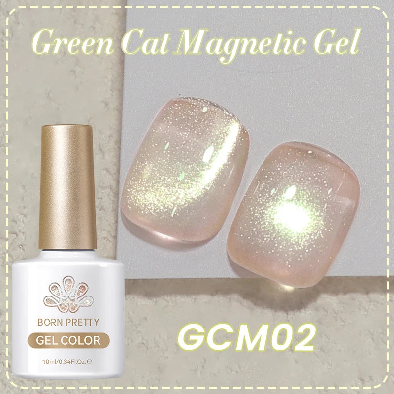 10ml Green Cat  Gel Ultra Shine Holographic Glitter Semi Permanent Soak Off UV LED Gel Varnish For Manicure