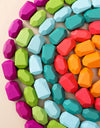 Wood Rainbow Stones Block Colorful Wooden Building Block Rainbow Stacker Balancing Stone Montessori Educational Toy Children