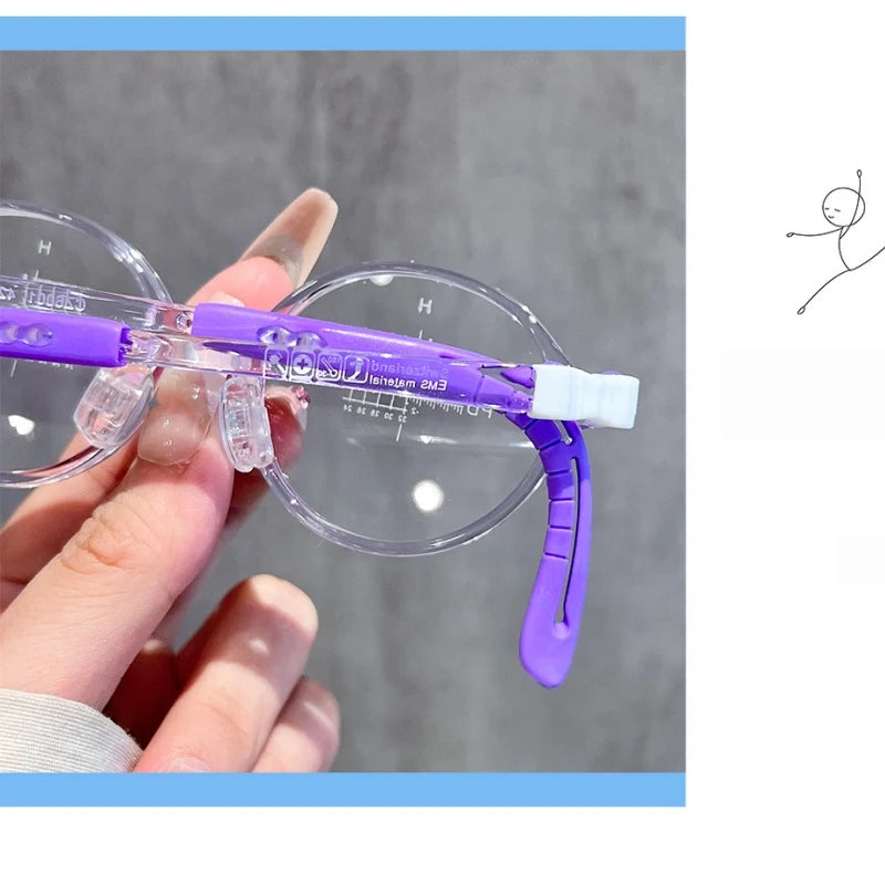 Retro Round Lightweight Flexible Plastic Eyeglasses Frames