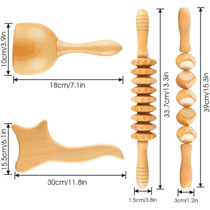 Wood Therapy Massage Tools Maderoterapia Wooden Gua Sha Tool Roller Massage Wooden Swedish Cup Mushroom Massager Anti Cellulite