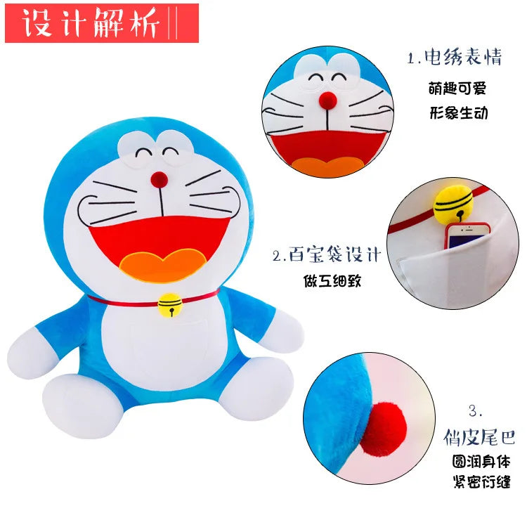 70cm Large Size cute Doraemon Plush Toy Stand By Me Cute Stuffed Plushie Doll Cartoon Cat Animal Sofa Bed Pillow Toy Gifts