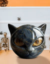 Black Cat Figurine Resin Cat Head Healing Stone Marble Texture Cat Stone Resin Cat Sculpture Ornament Cat Sculpture Craft Decor