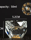 Diamond Cutting Crystal Liquor Glasses Set With Wine Dispenser Vodka Shot Glass Wine Glasses Whiskey Spirits Sake Brandy Teacup