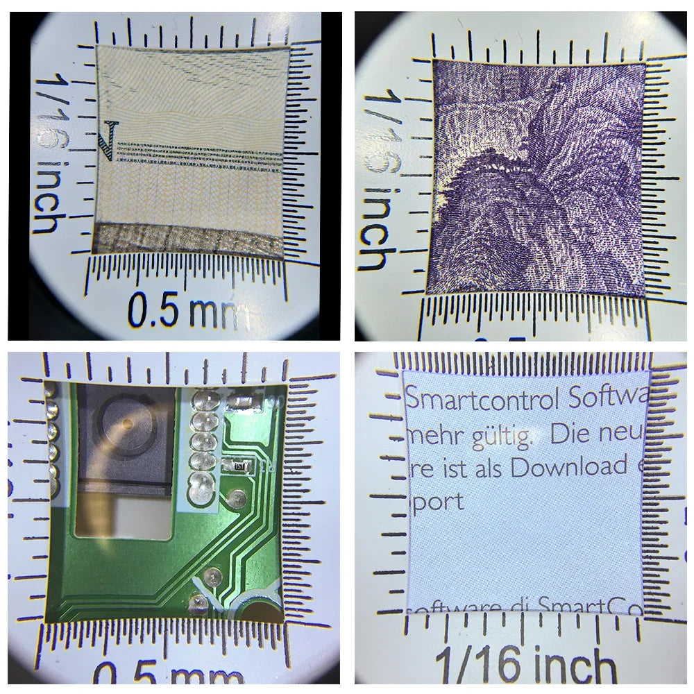 30X LED UV Magnifier Loupe with Scale Metal Handheld