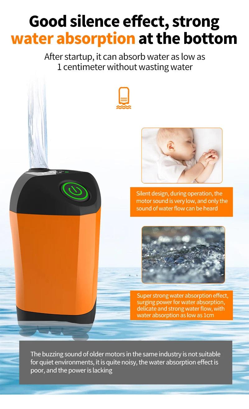 Portable Rechargeable Electric Camping Shower Pump with Temperature Display
