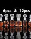 50ml 100ml 6pcs 12pcs Whisky Glass Liquor Bottle French Carved For Alcohol Wedding Gifts Wine Mini Container Storage Favour Set