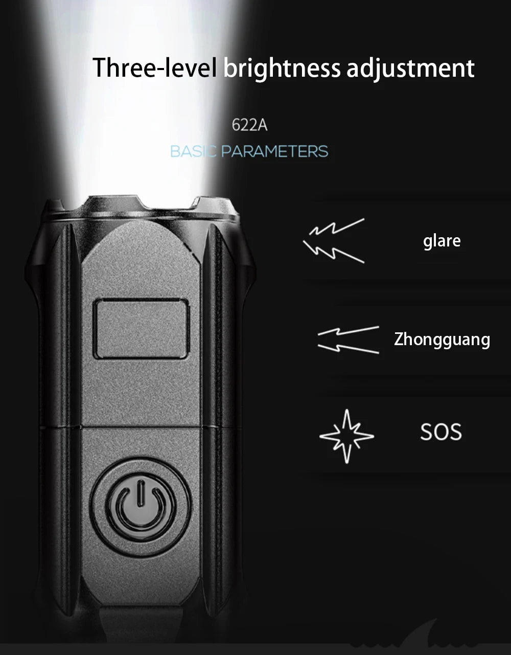 Portable LED Flashlight Rechargeable USB Zoom Torch 18650 Waterproof Tactical Light