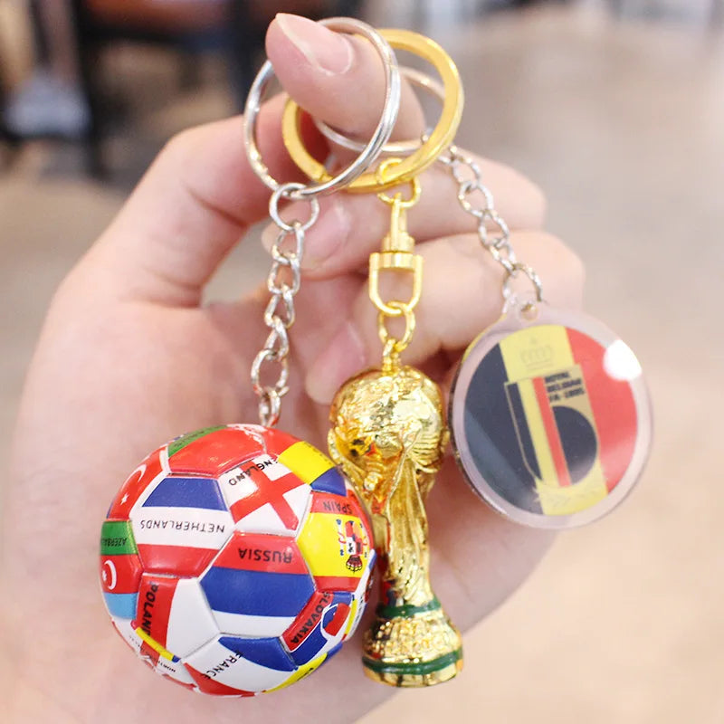 2026 Football Trophy Car Keychain Soccer Fan Bag Charm Souvenir