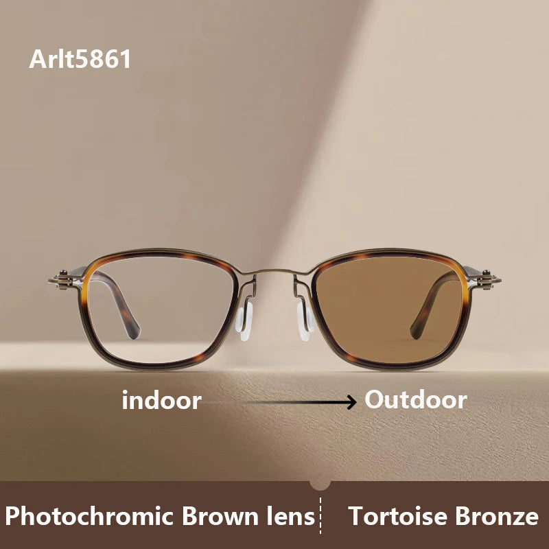 Vintage Square Titanium Acetate Eyeglasses Frame
