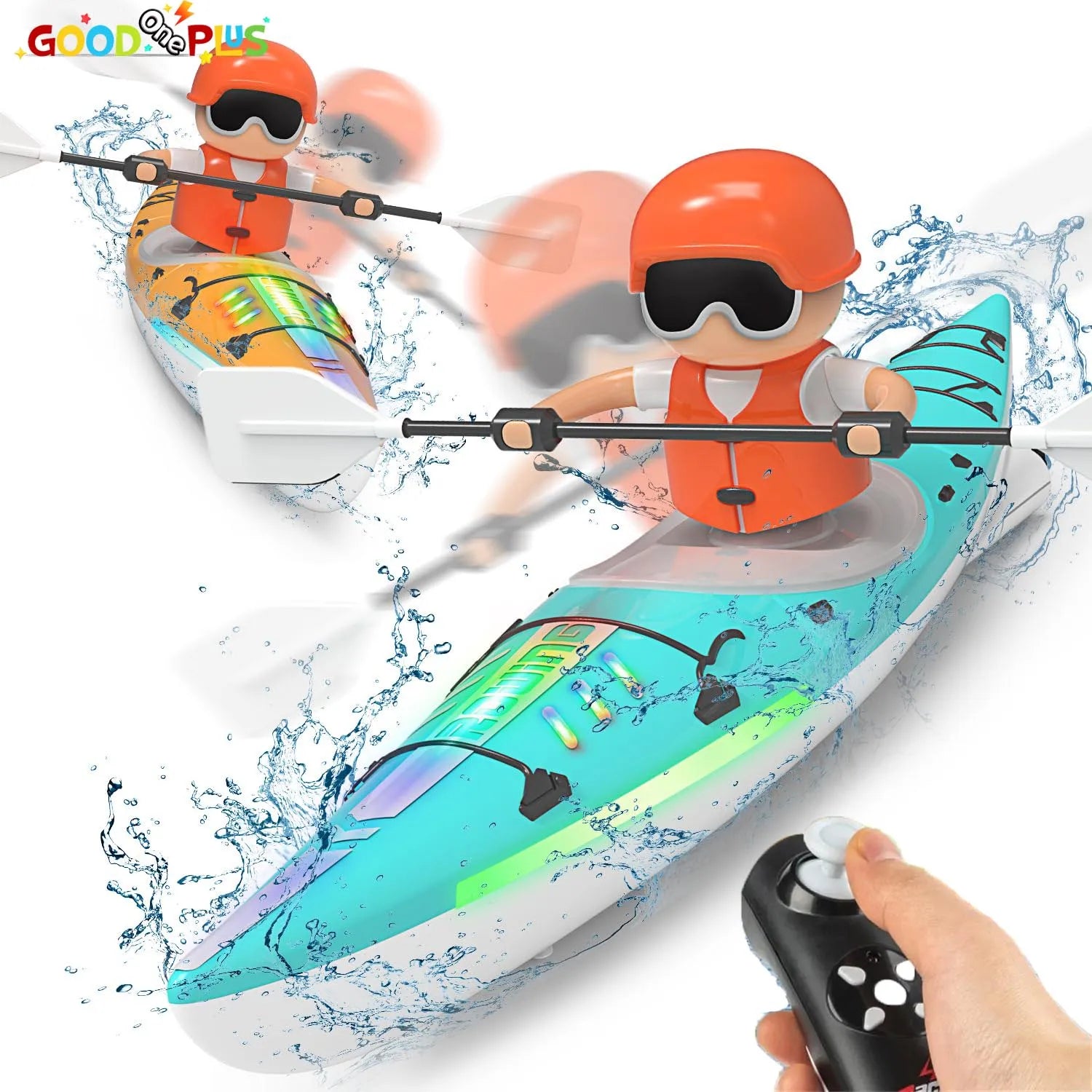 Rc Boat Kayak Racing Ship 2.4G Remote Control Rowing Boat Paddling Water Competition Games Summer Outdoor Toy for Boys Gift