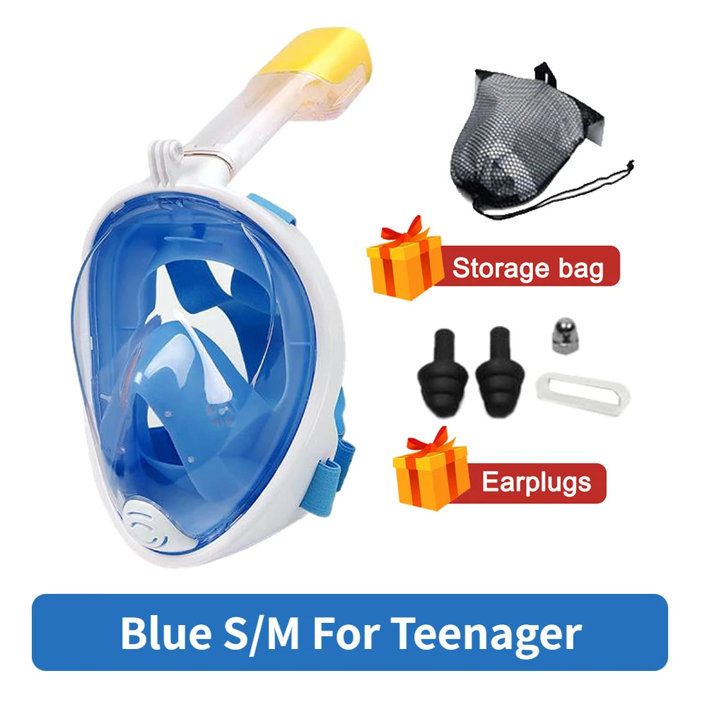 Professional Snorkeling Diving Mask Underwater Scuba Full Face Snorkel Mask Anti Fog Goggles for Adult Swimming Equipment