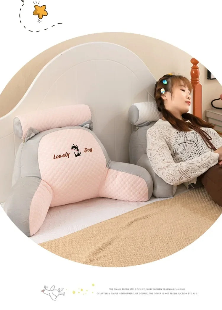 Kawaii Capybara Plush Pillow Cartoon Soft Stuffed Cute Large Backrest Cushion Lumbar Support Pillow Reading Pillow Soft Cushion