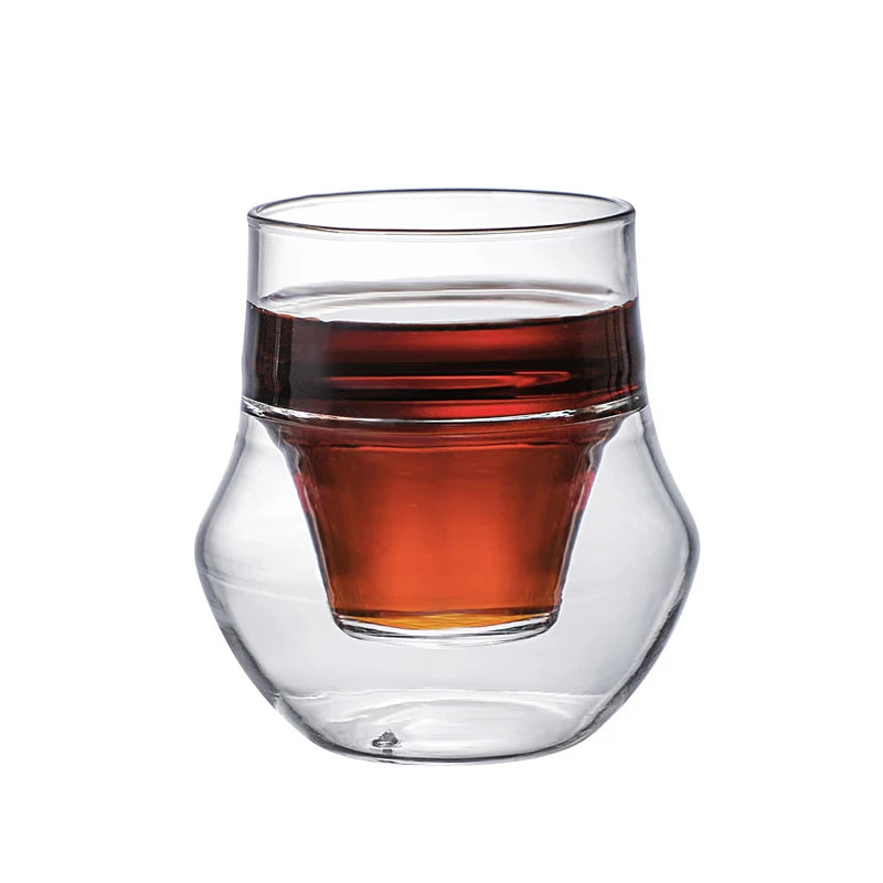 120/130ml Double-layer Glass Cup Hanging Ear Espresso Coffee Cup Anti-scalding Milk Party Brandy Wine Teacup Clear Mug