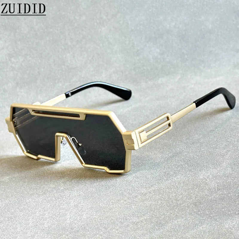 Steampunk Sunglasses For Men Vintage Designer Punk Fashion Glasses Retro One-Pieces Gafas De Sol Hombre Lunette De Soleil Homme