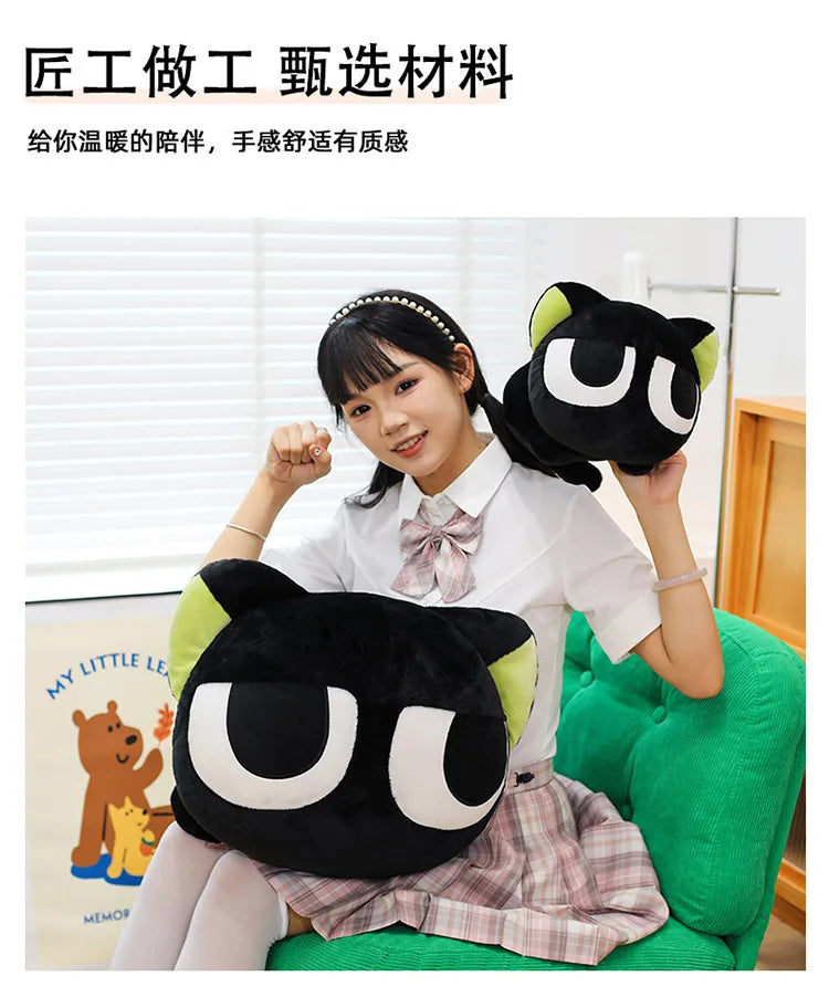Cute Black Cat Character Plush Stuffed Doll Pillow Toy