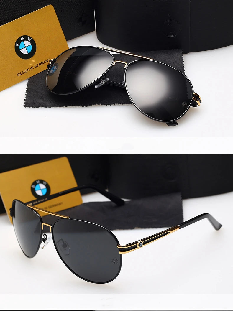 BWM Sunglasses Luxury Polarized Men UV400 Anti-Glare Retro Flight Sunglasses Driving Cycling Fishing Outdoor Hiking Sunglasses