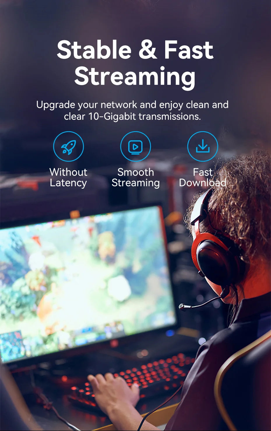 CAT6A Ethernet Cable 10Gbps 90/360 Degree Rotation CAT 6A Slim Networking Internet Lan Cord for PC PS4 Router RJ45 Cable