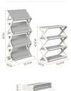 Foldable Shoe Rack Narrow Shoe Organizer Adjustable Shoe Shelf Space Saving Simple Installation-Free Standing Shoe Rack