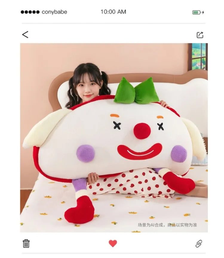 Cute Toast Clown Plush Toy Soft Bread Pillow