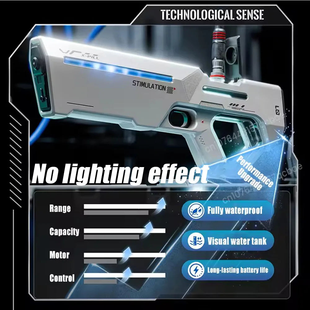 Electric Water Gun with Automatic Water Absorption – Powerful Long-Range Water Blaster for Summer Outdoor Beach Play