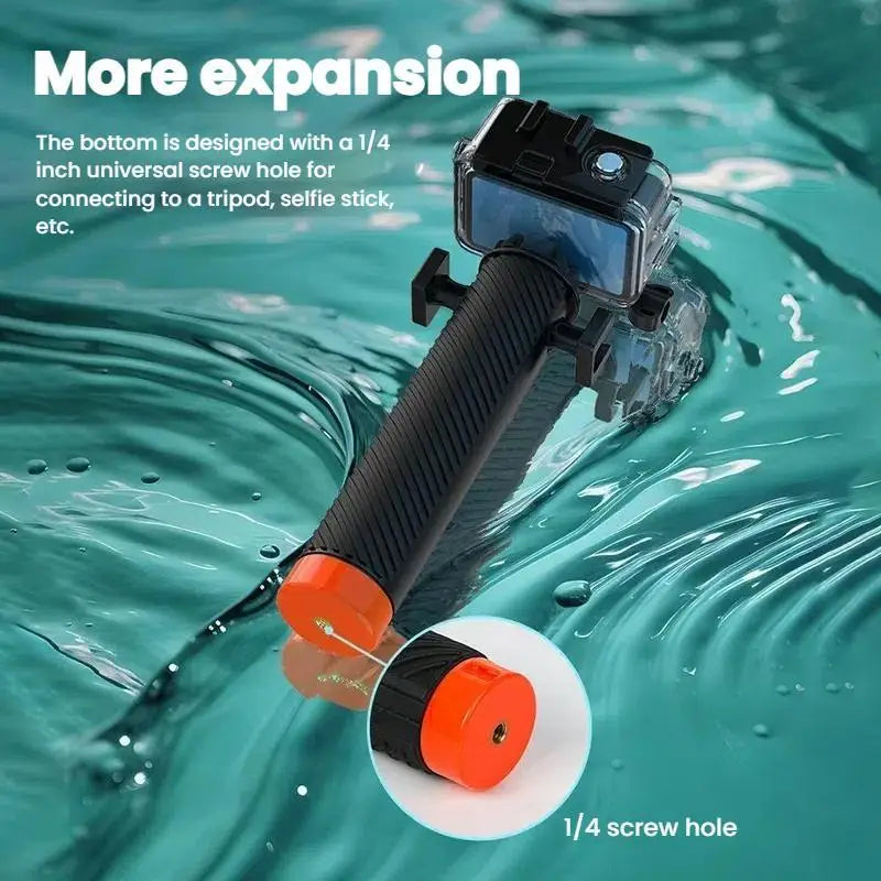 Buoyant Anti-Sink Dive Handle With Dual Cold Shoe Mounts for Insta360 Ace Pro Ace / DJI / Gopro Action Cameras Accessories