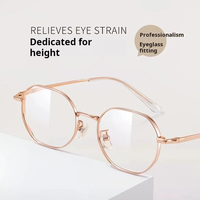 Retro Polygonal Lightweight Titanium Prescription Reading Glasses