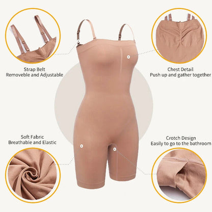 Women Strapless Shapewear Bodysuits Tummy Control Butt Lifter Body Shaper Waist Trainer