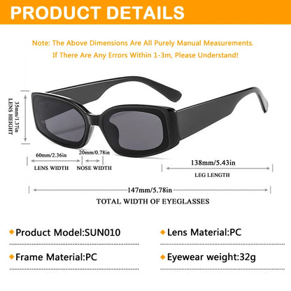 Summer Square Small Frame Personalized Transparent Retro Sunglasses