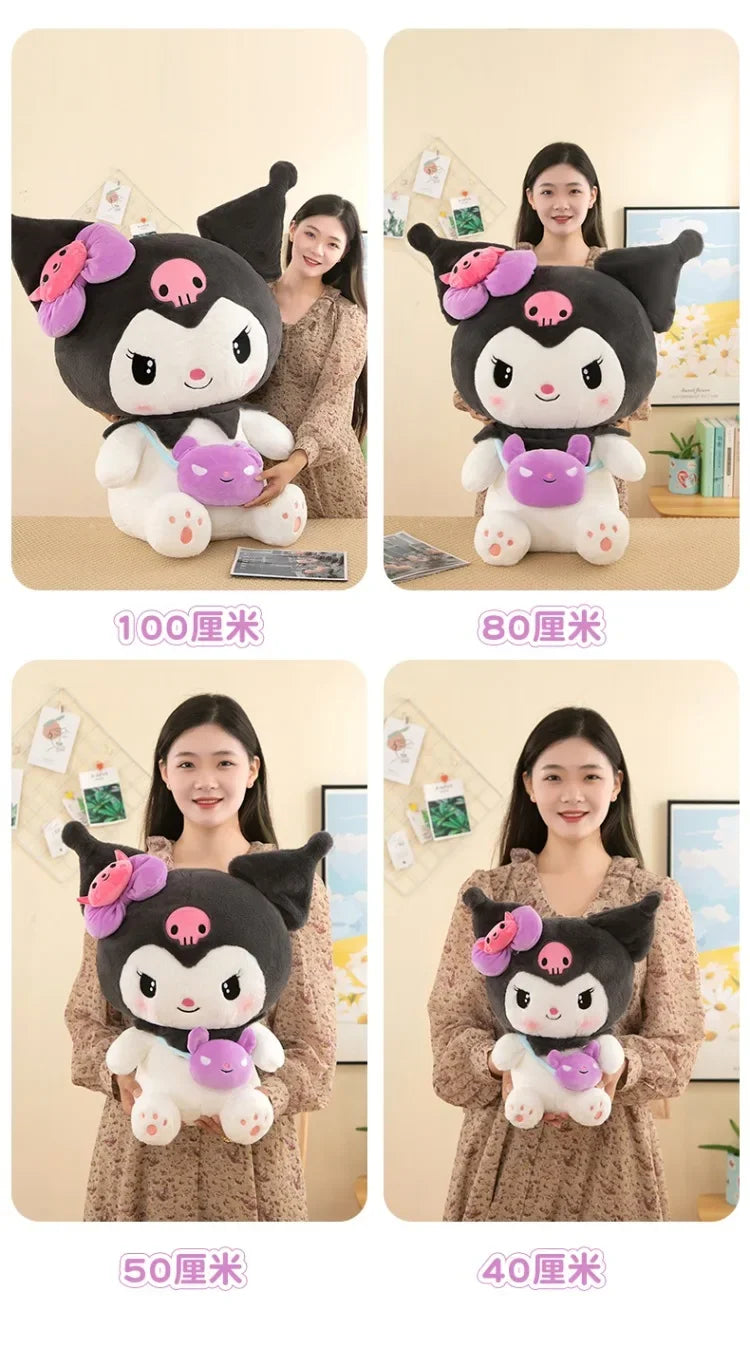 Sanrio Kuromi Plush Dolls 40/50cm Kawaii My Melody Cinnamoroll Soft Stuffed Animals Anime Figure Pillow Cartoon Decor Kids Toys