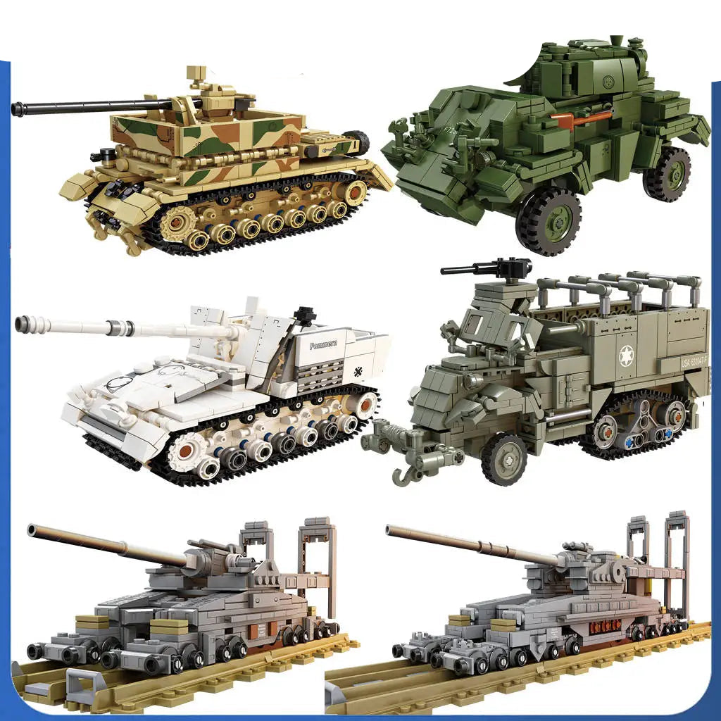 WW2 Brick Germany Military Vehicle Batisbrick 80cm KE Railway  Dora Building Block World War Construction Toy Collection