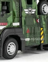 1:32 Ladder Truck Water Tanker Military Missile Rocket Launcher Trucks Model Toy Car Metal Diecast Sound Light Models Boys Gifts