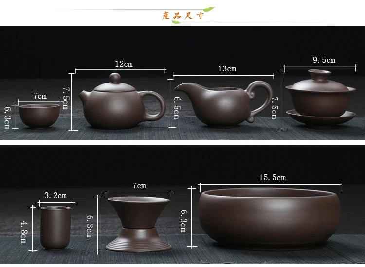 Yixing Ceramic Kung Fu Tea Set Solid Wood Tea Tray Teapot 27-piece Tea Suit