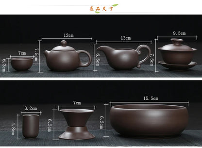 Yixing Ceramic Kung Fu Tea Set Solid Wood Tea Tray Teapot 27-piece Tea Suit