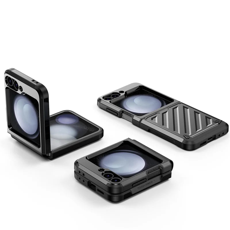 Luxury Armor Plating Thin Matte Phone Case For Samsung Galaxy Z Flip 3 4 5 Z Flip 6 Solid Candy Color Hard Shockproof Back Cover