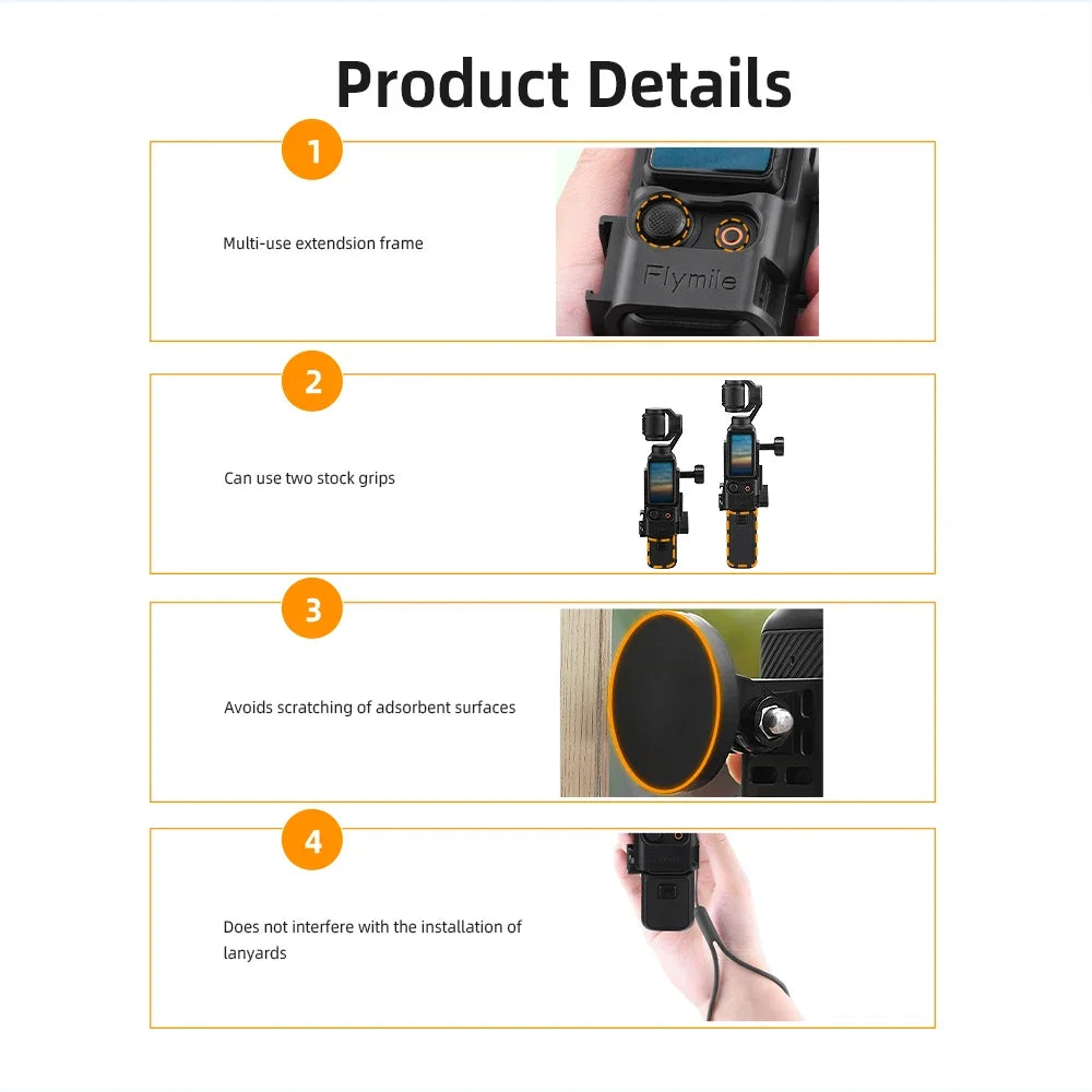 Magnetic Expansion Adapter Frame Protective Mount for Pocket 3 Camera