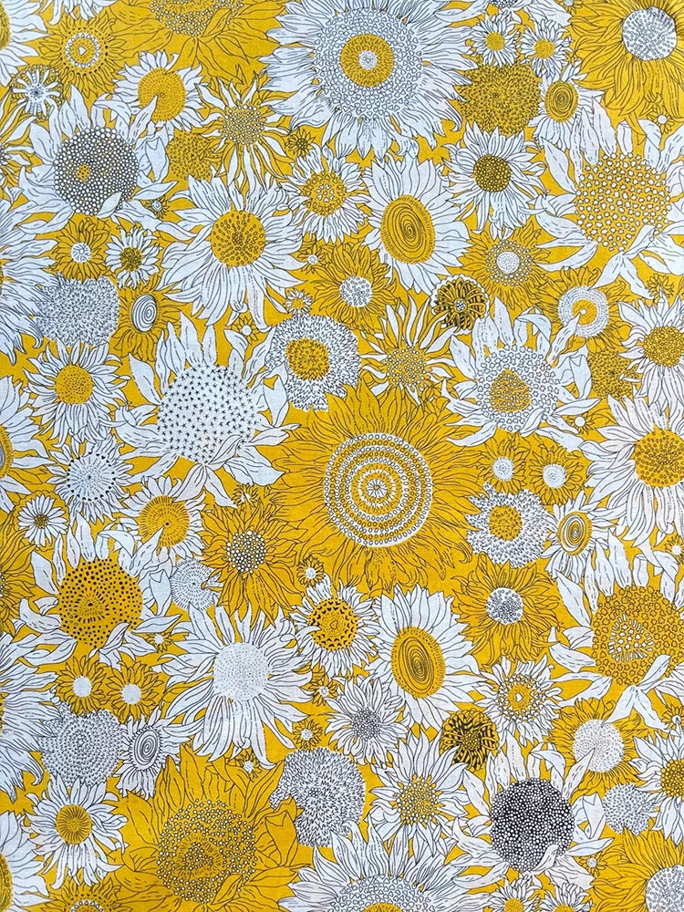 1/2/5M 100%Combed Cotton Poplin Digital Printing 80S Like Liberty Small sus sun flower Sewing Dress Clothing Handmade DIY Cloth