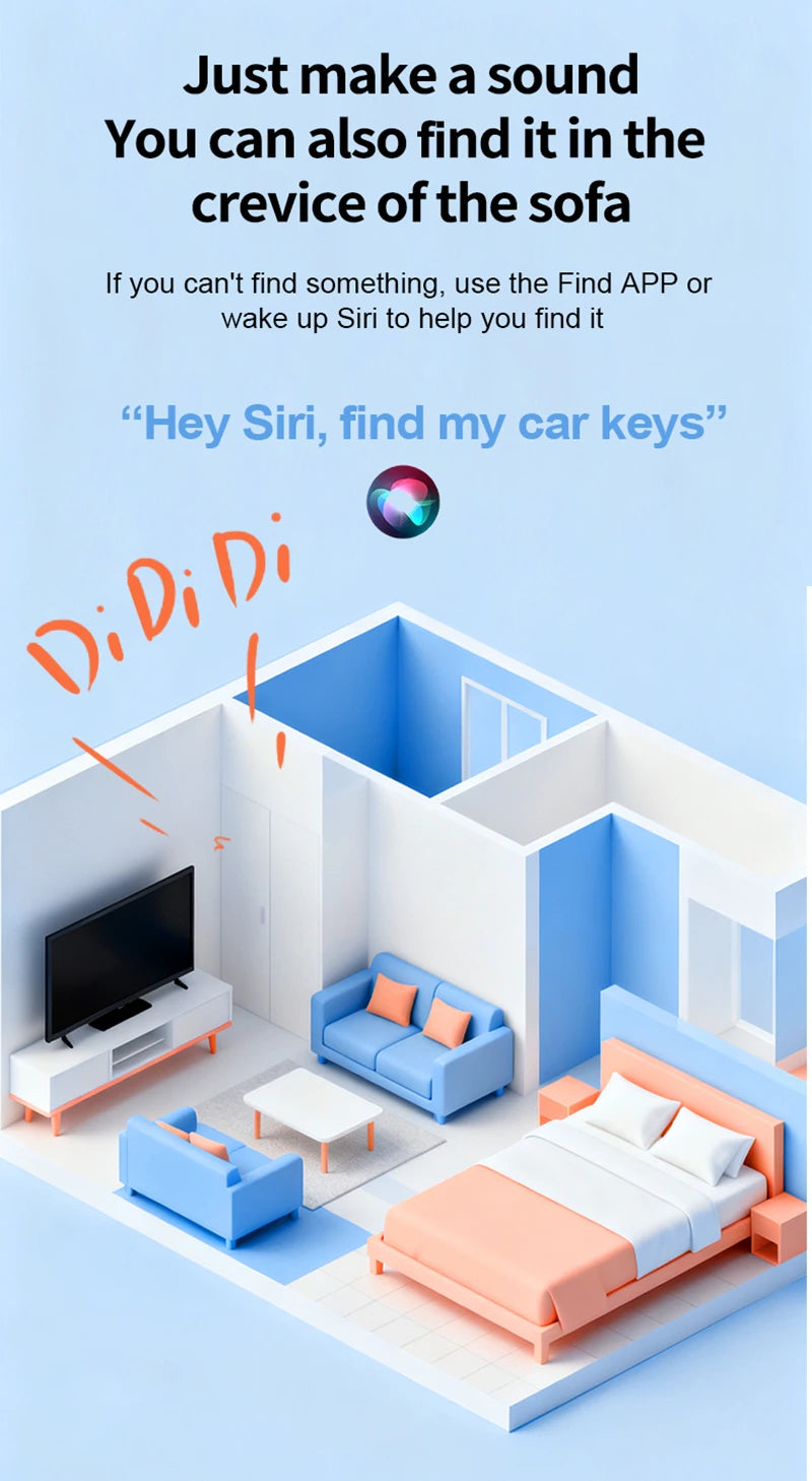 Mini Tracker Work With Find My APP Ultra Long Battery Life Mini Locator For Keys Pets Wallet Anti-Loss Device Smart Find