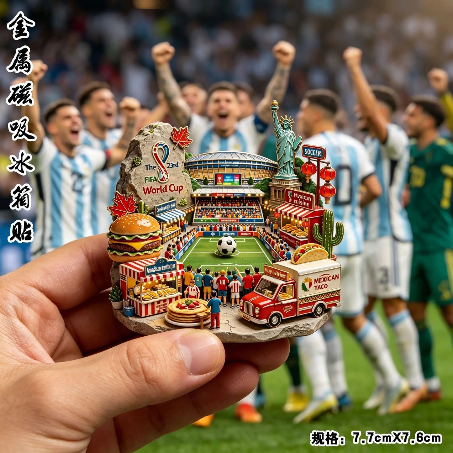 2026 Football Metal Fridge Magnet Soccer Fan Souvenir Home Decor