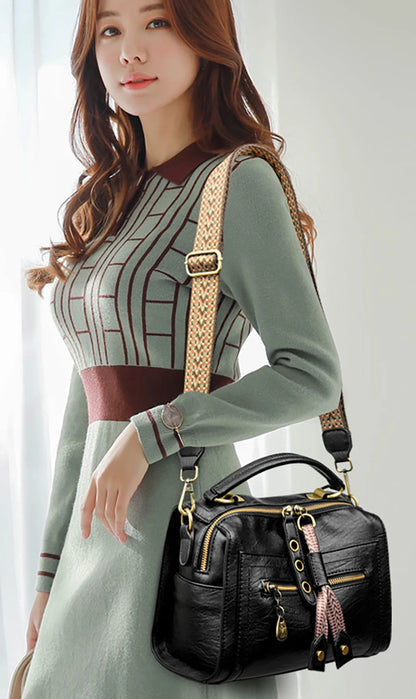 Handbags High Quality Leather Shoulder Bags Designer Solid Color Handbag