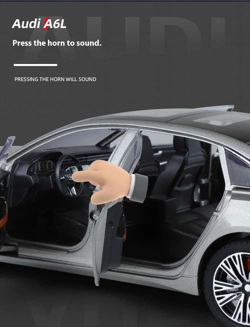 1:24 Audi A6 Alloy Diecast Vehicles Model Car Miniature Metal Sound Light Ornaments Gifts Collections Hobby Decoration Christmas