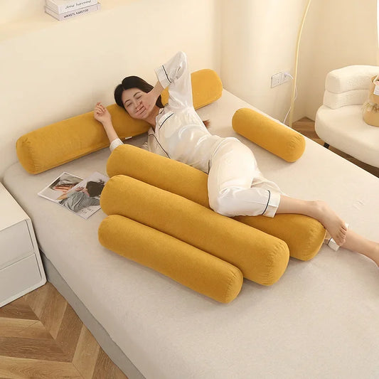 Body Pillow Pregnancy Pillows Chin Lumbar and Leg Support Stomach and Back Sleepers Adjustable Bendable Roll Pillow for Sleeping