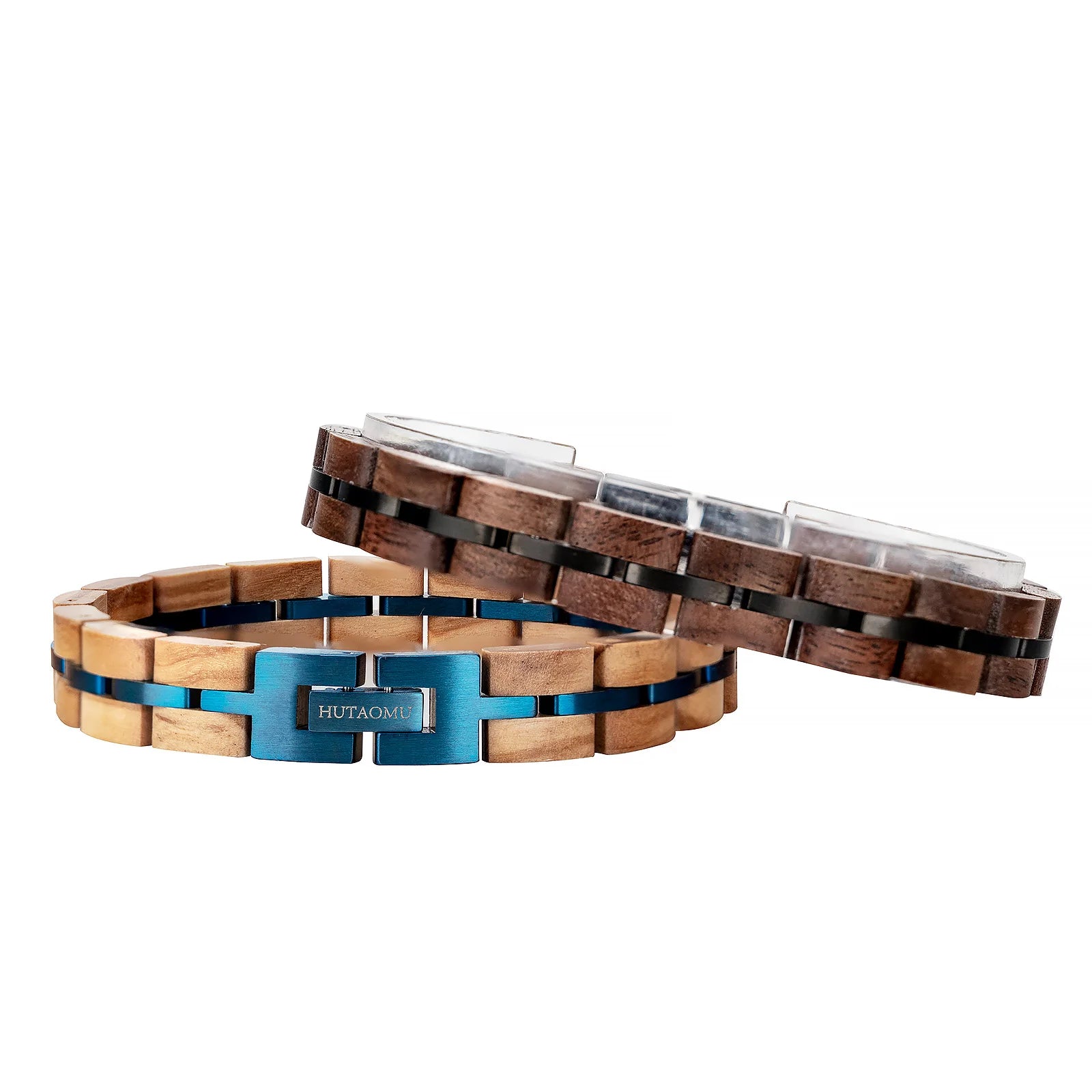 Bracelet Metal Stainless Steel Wood Strap Jewelry