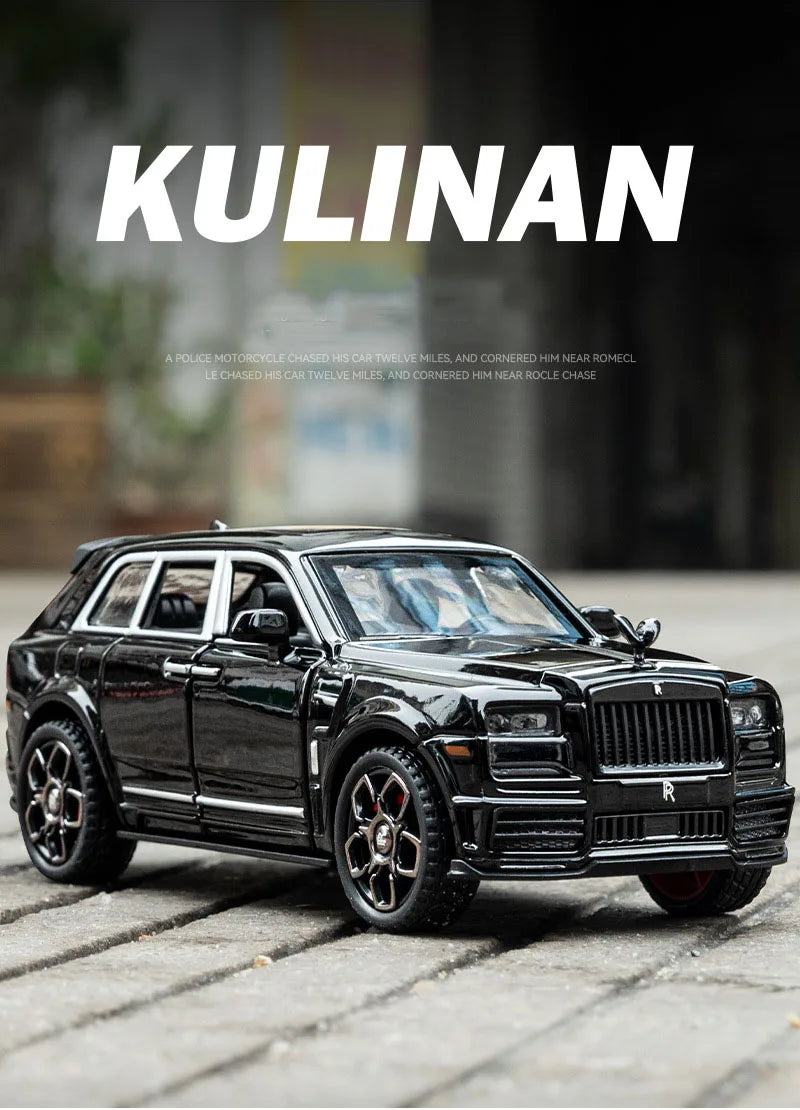 1:36 Rolls-Royce Cullinan 911 Alloy Miniature Model Diecast Toys Car Doors Opened Sound Light Pull Back Vehices Cars Decorations