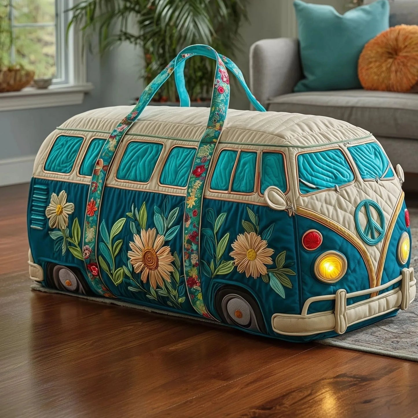 3D Bus Print Travel Duffle Bag Yoga Handbag