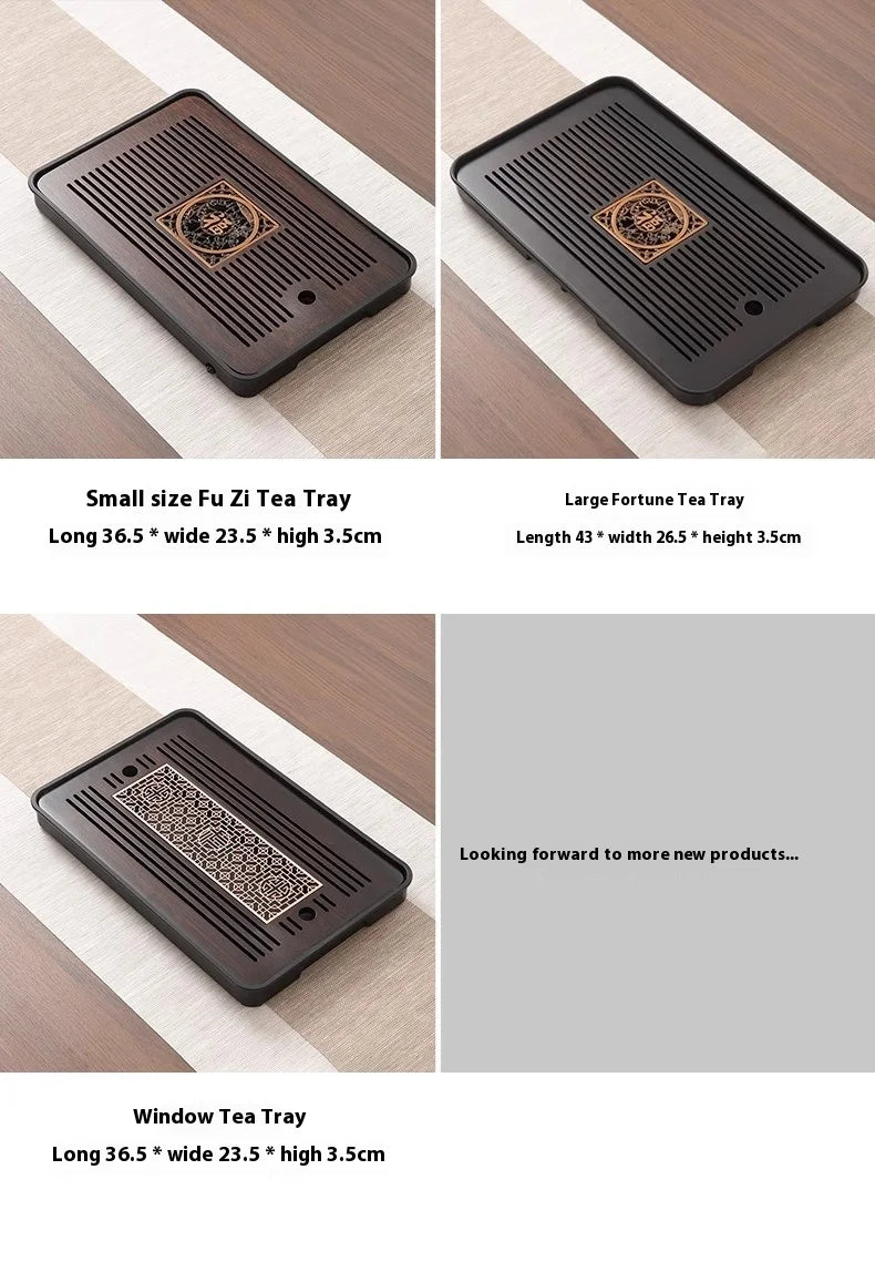 Bamboo Tea Tray Portable Dishes Rectangle Tea Ceremony Chaban Tea Chaban Tea Table Dual Purpose Drainage Water Storage