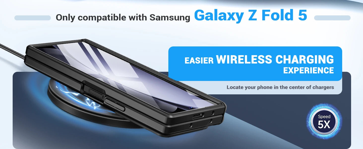 Big Stand For Z Fold 5 Case with Slide Camera Cover Built-in HD Screen Protector Full Body Heavy Duty Shockproof Slim Phone Case