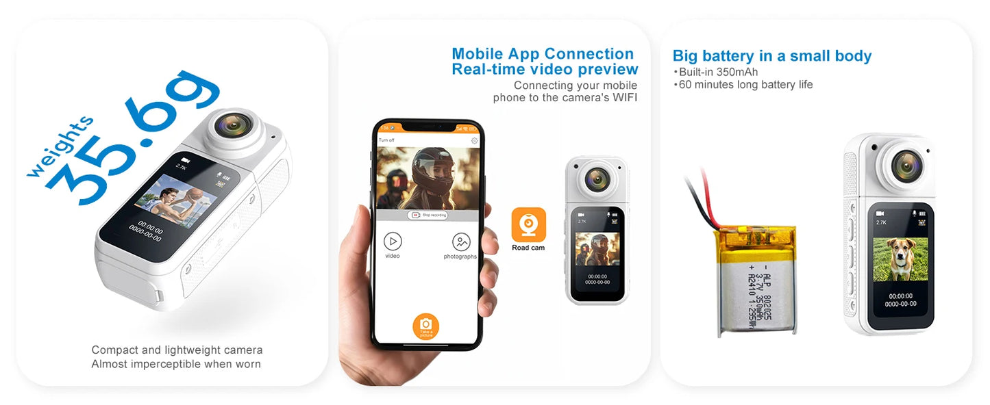 Thumb Action Camera 2.7K Mini Cam – Shopify Product Description
