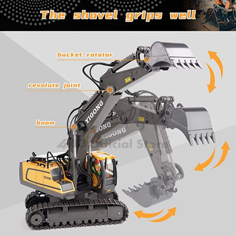 Remote Control Excavator 4x4 Alloy Dump Truck Bulldozer Radio Model RC Car Construction Vehicle Toy  Gifts